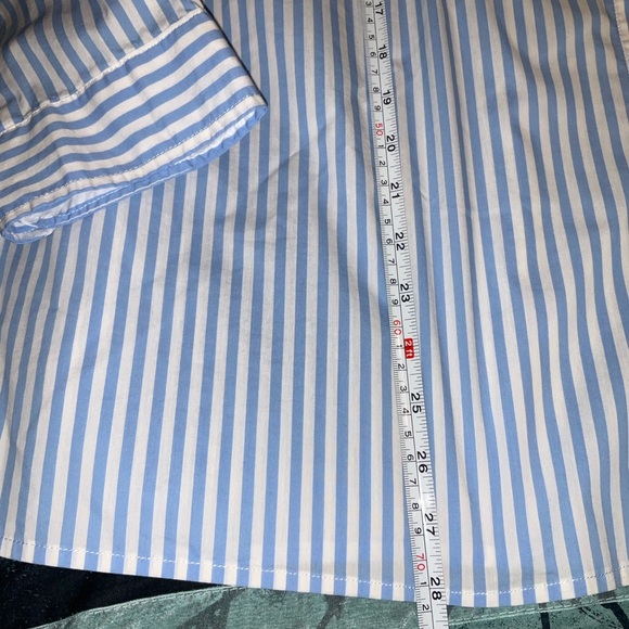 Alexander Jordan 3X Blue/White Vertical Striped Embroidered Button down Shirt - Picture 11 of 11